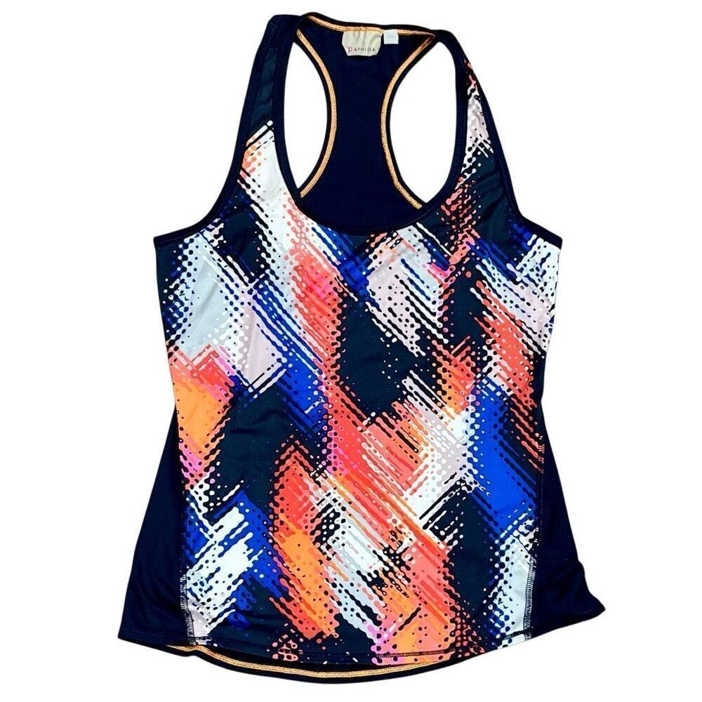 Athleta Chi Racerback Multi-color Lava Print Tank Top XS